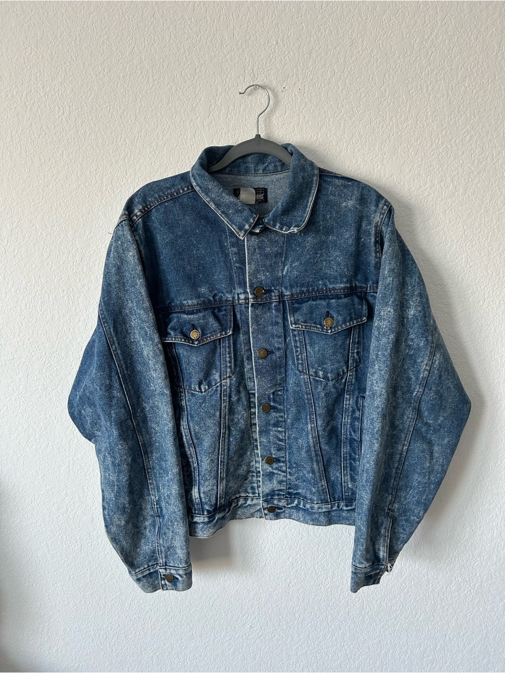 Vintage 80s 90s Expressions Acid Wash Denim Trucker Jacket Men's Large